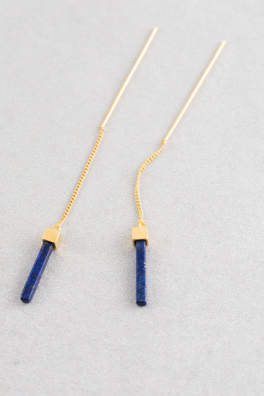 Bar Drop Stone Threader Earrings