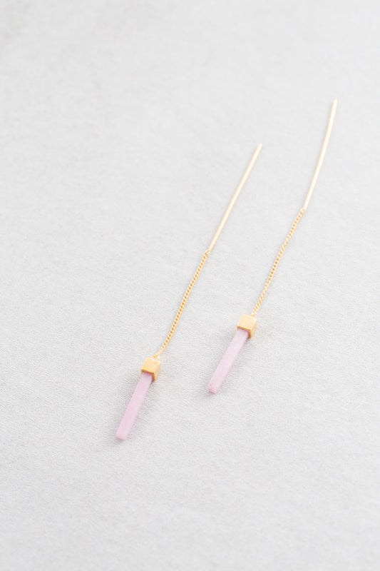 Bar Drop Stone Threader Earrings