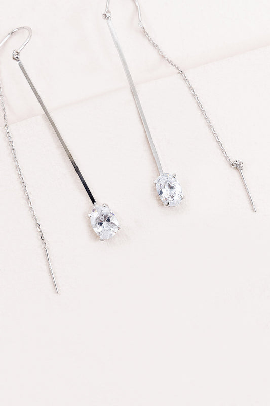 Drop of a Dime Threader Earrings (sterl.)