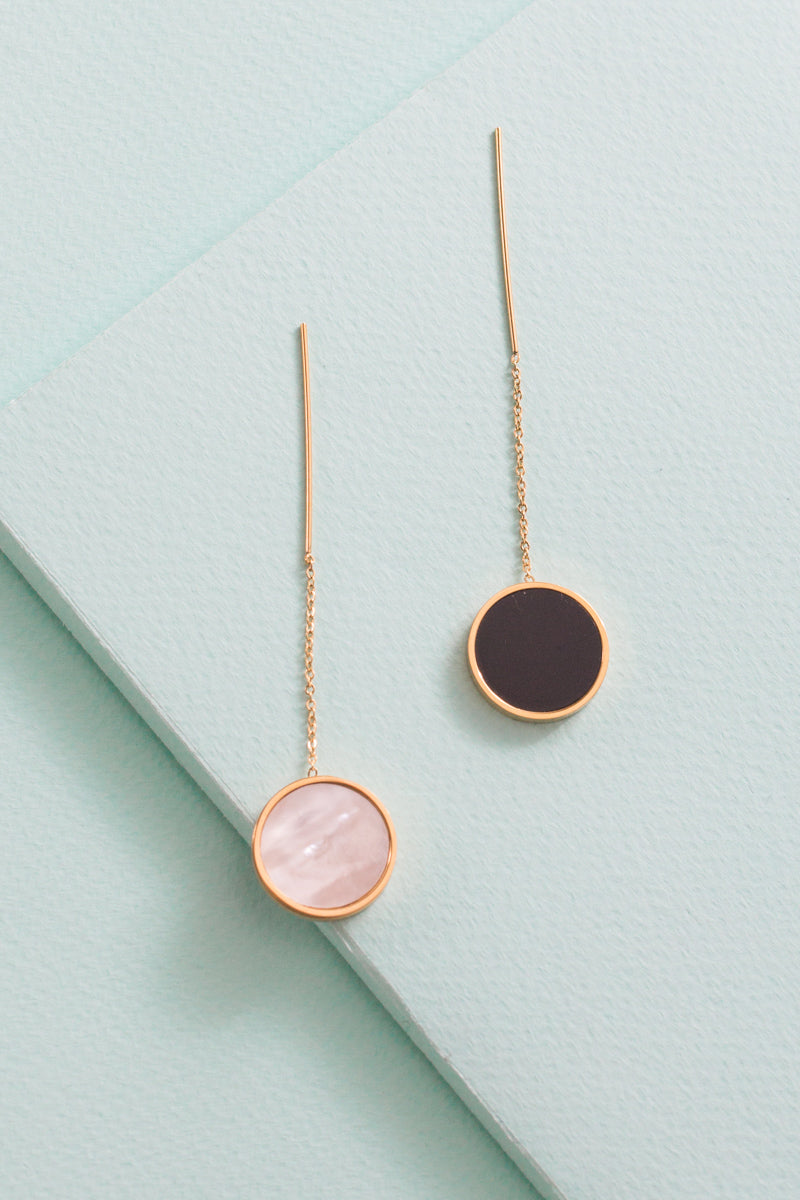 Day And Night Threader Earrings (14K)