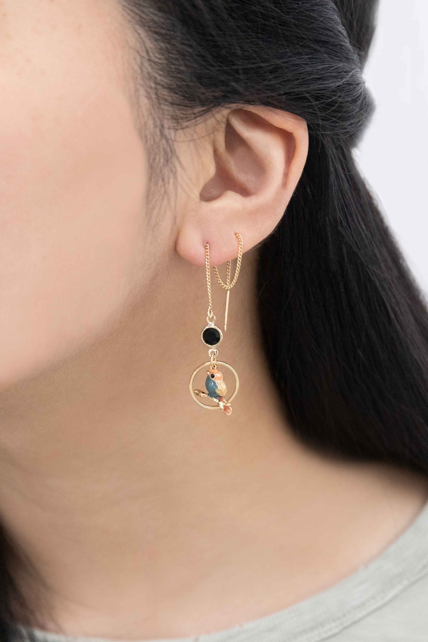 Lovebird Threader Earrings
