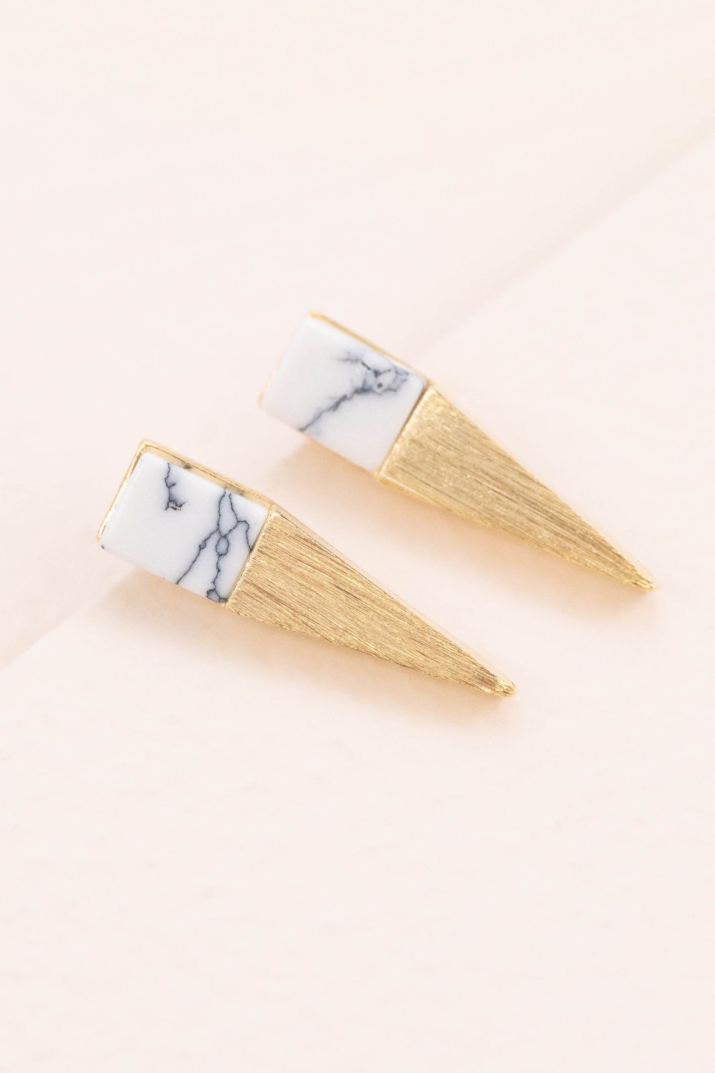 Gold & Stone Point Earrings