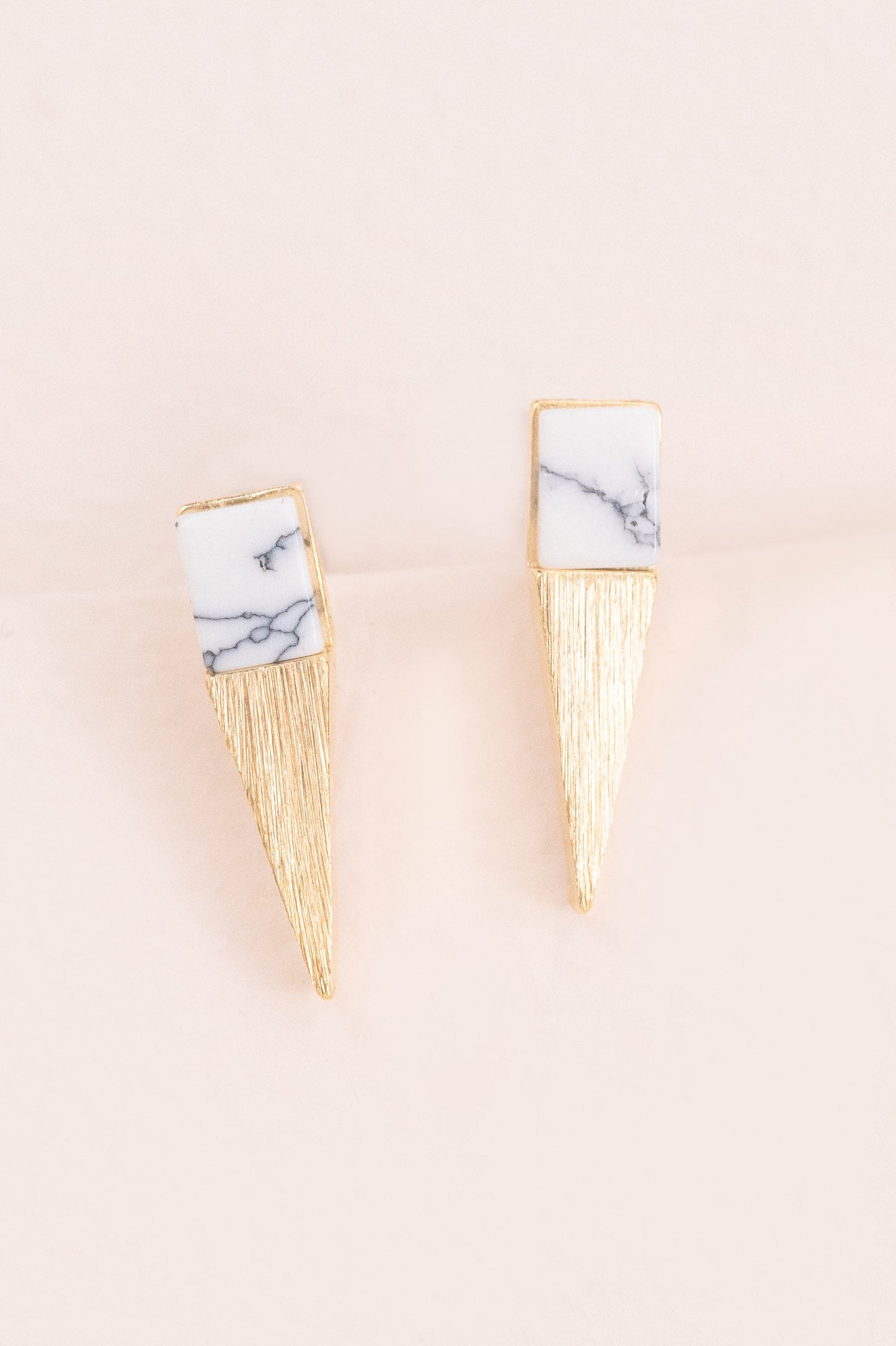 Gold & Stone Point Earrings