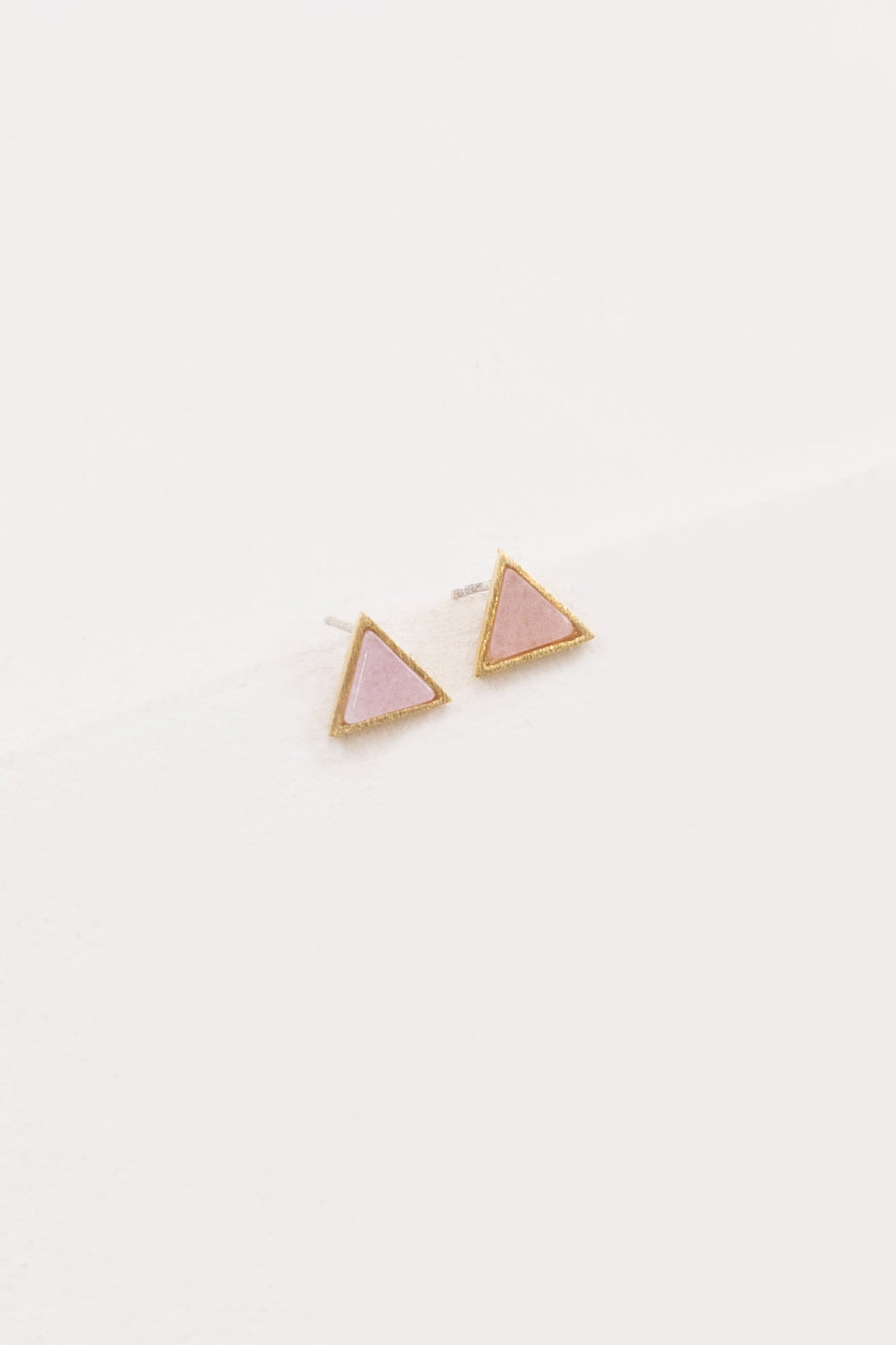 Gold & Stone Triangle Earrings