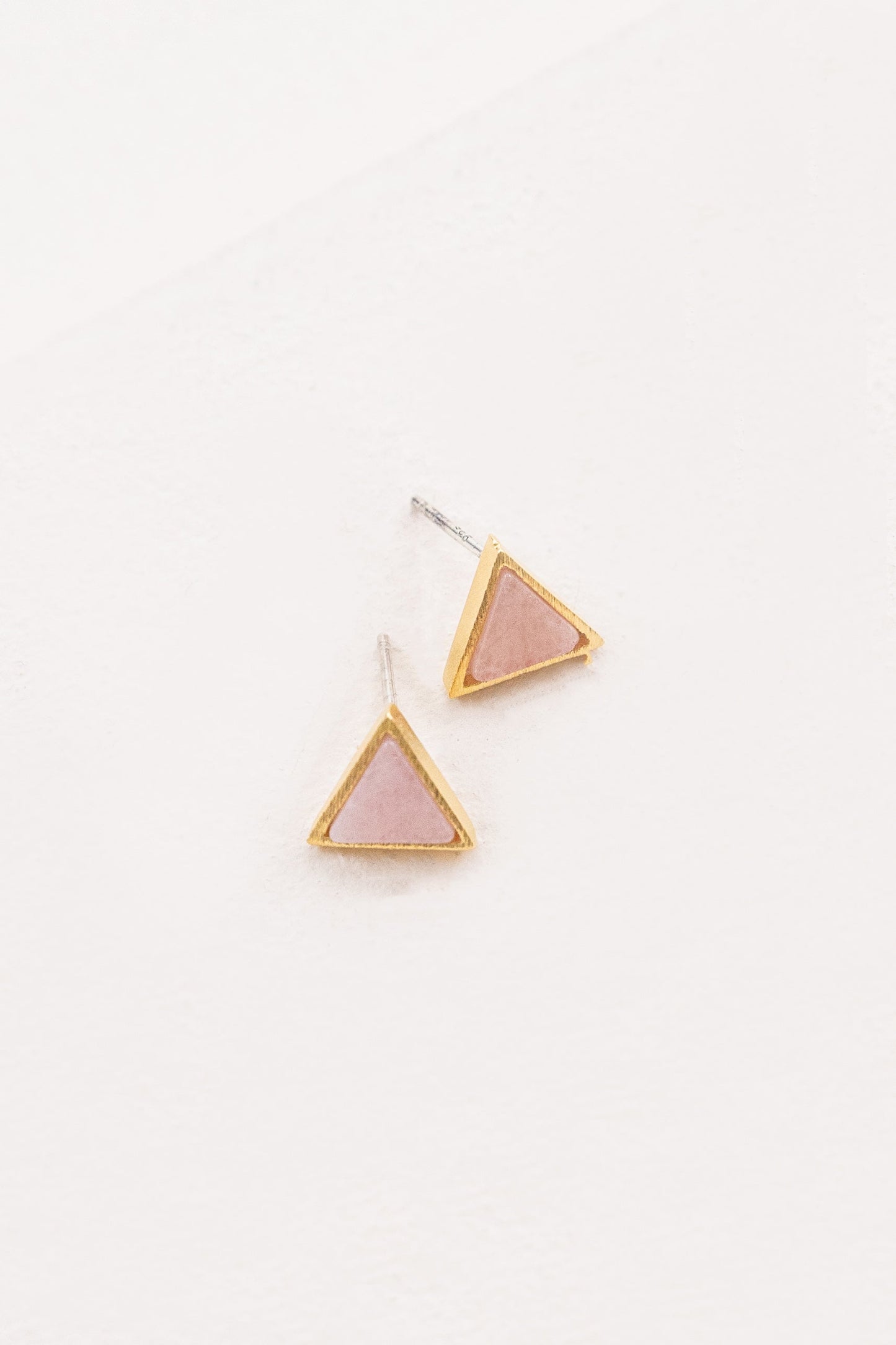 Gold & Stone Triangle Earrings