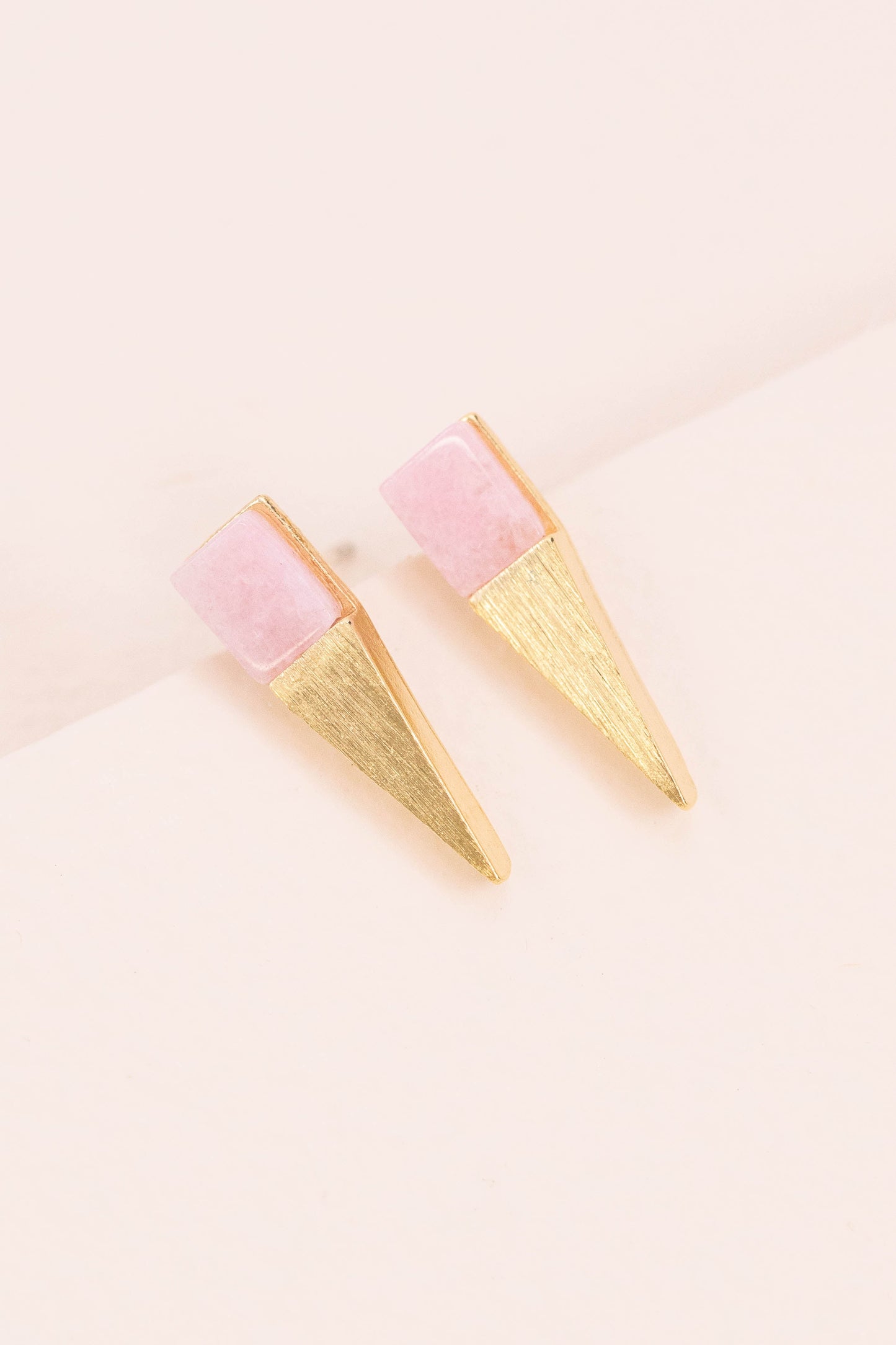 Gold & Stone Point Earrings