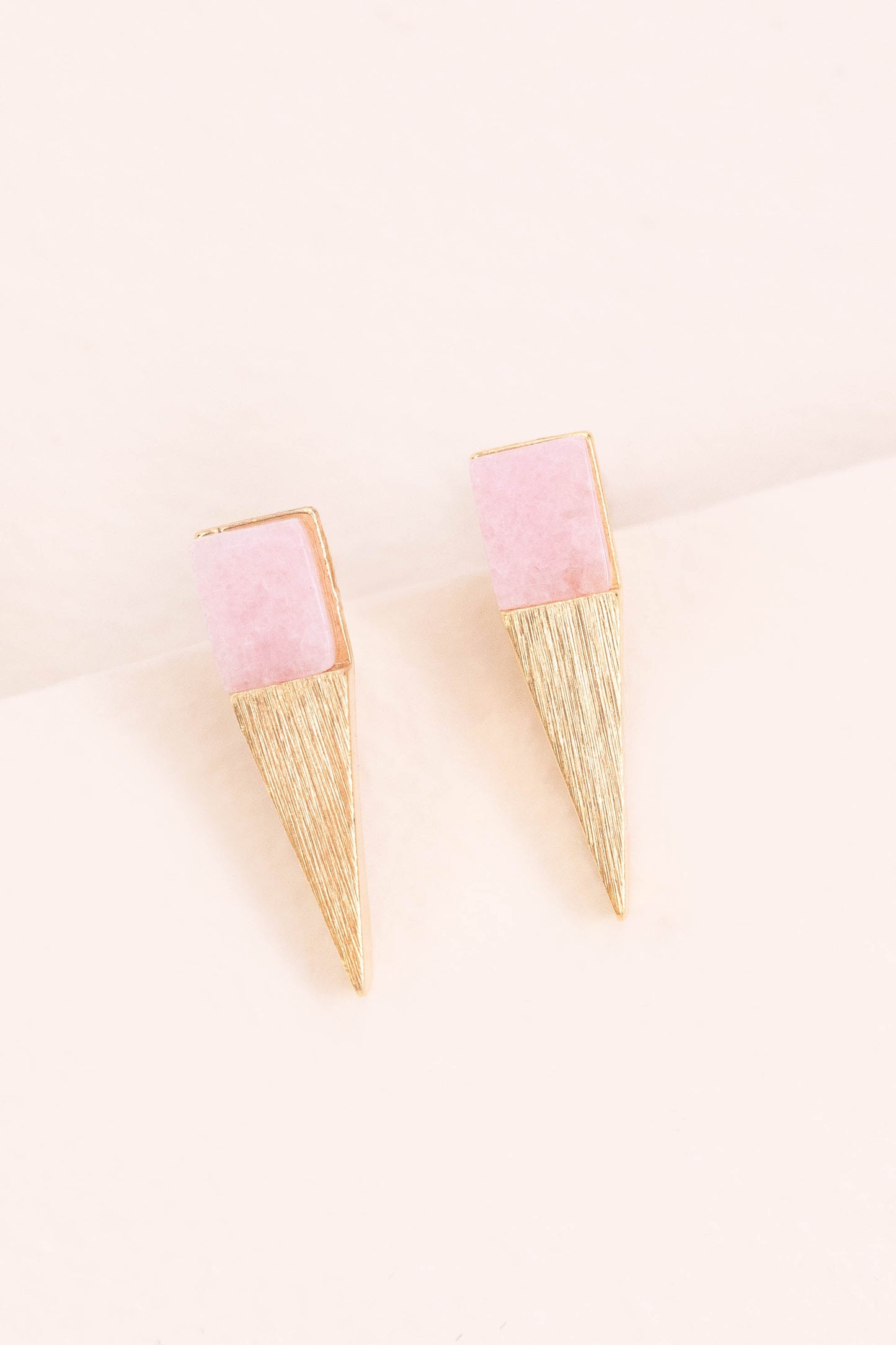 Gold & Stone Point Earrings