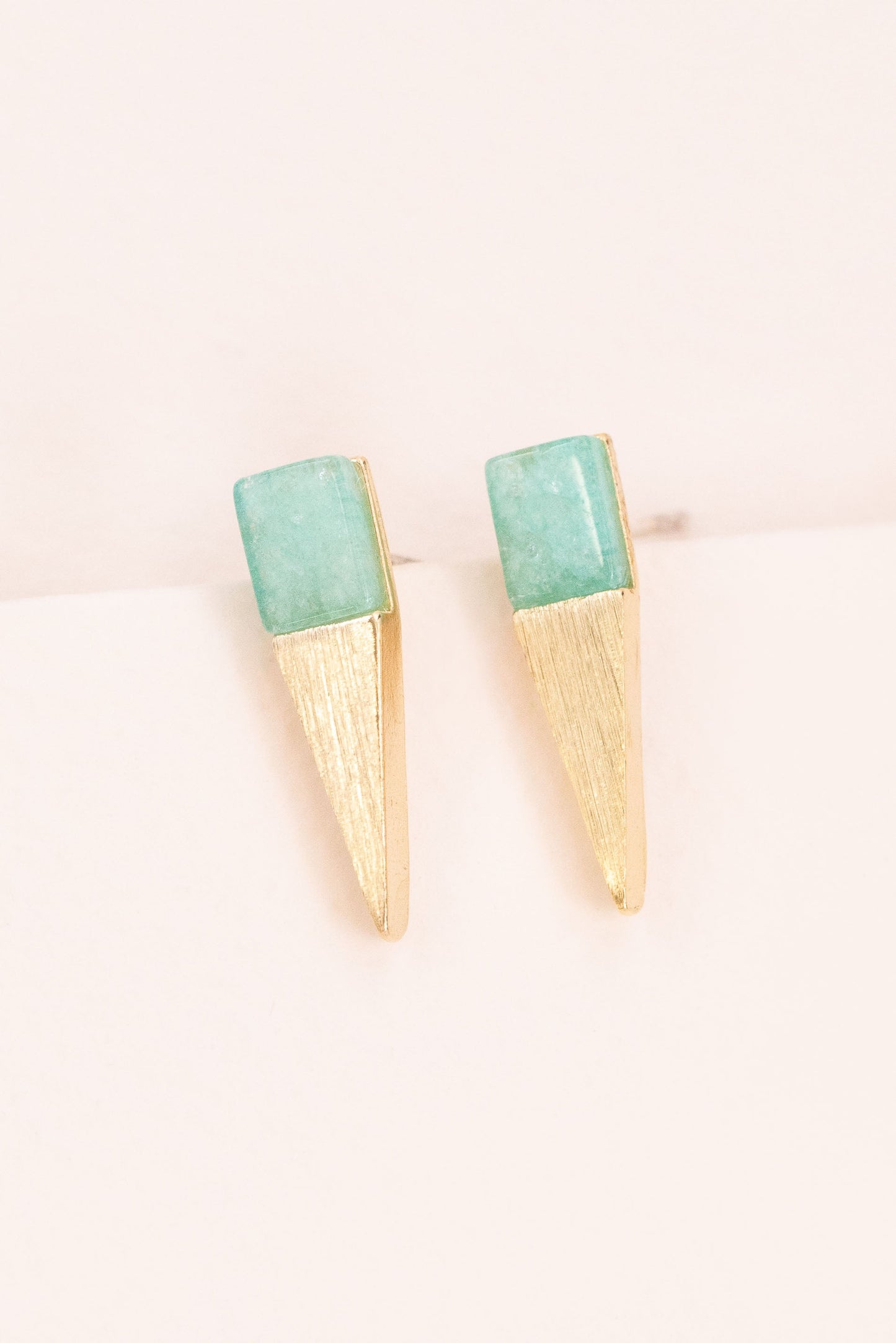 Gold & Stone Point Earrings