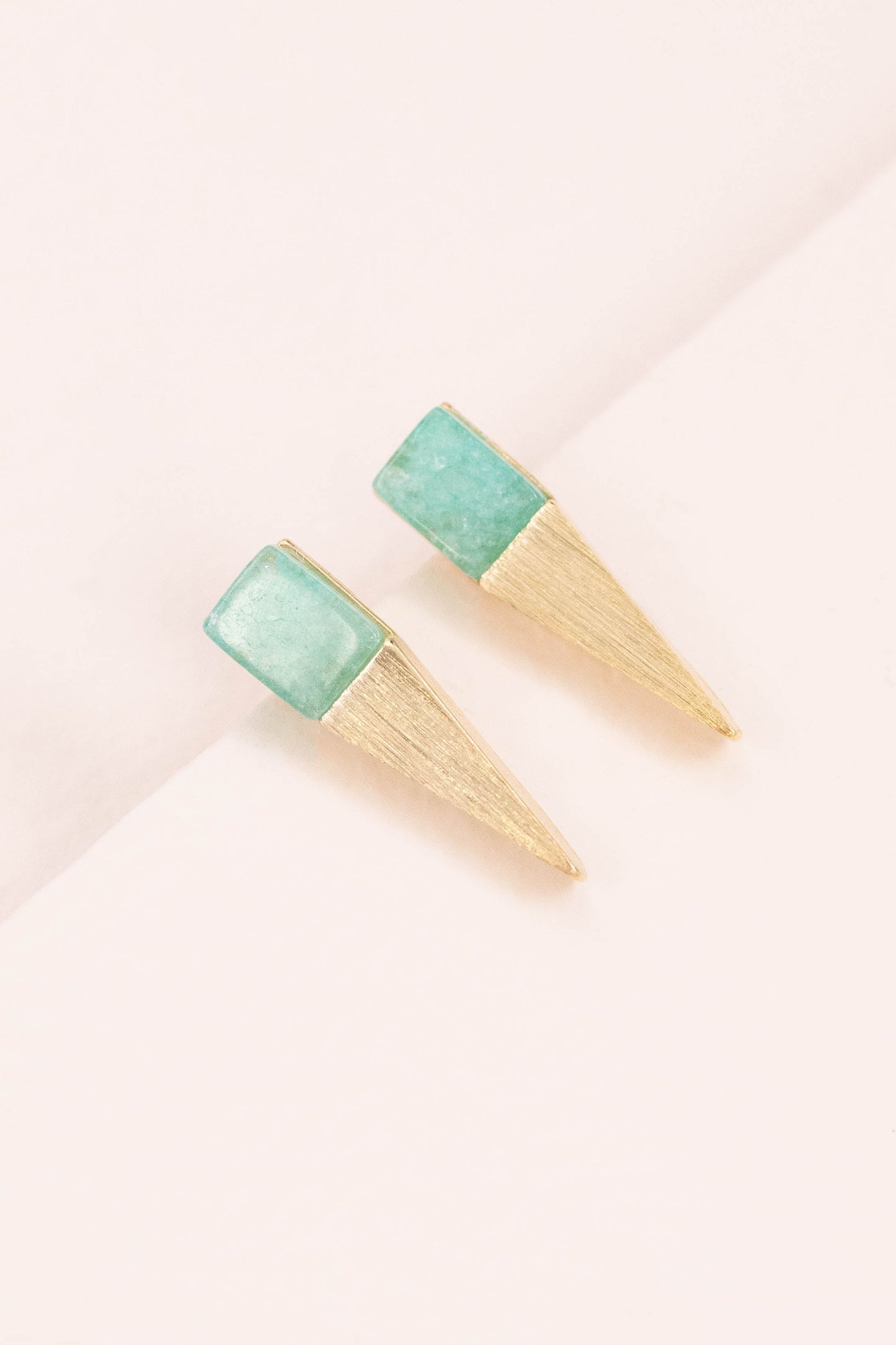 Gold & Stone Point Earrings