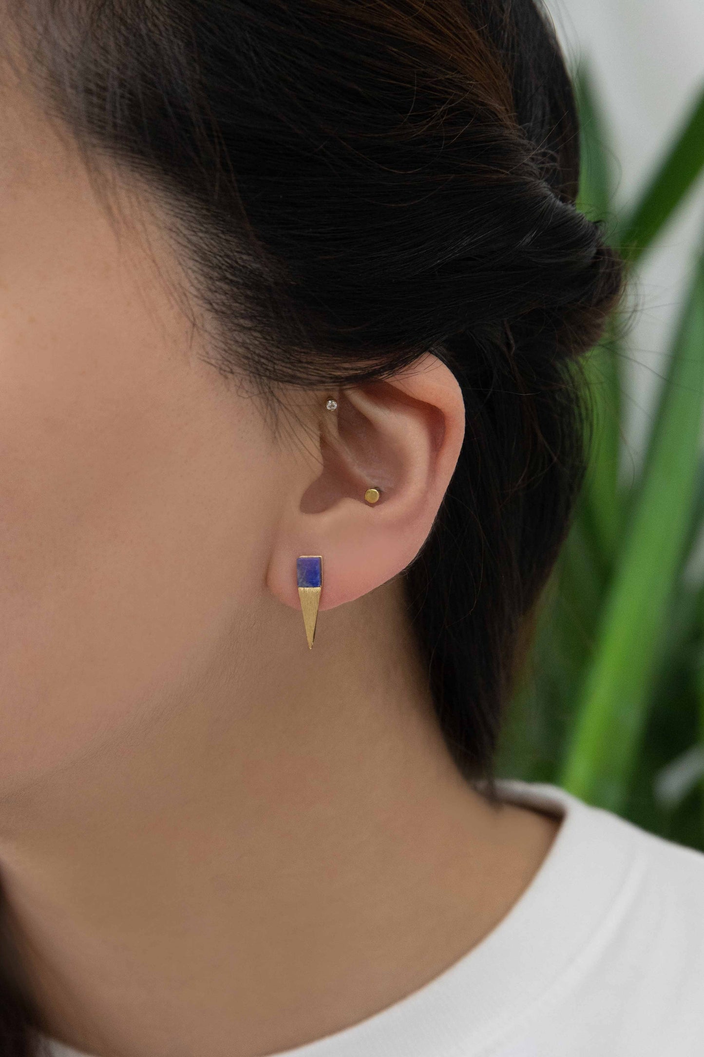 Gold & Stone Point Earrings
