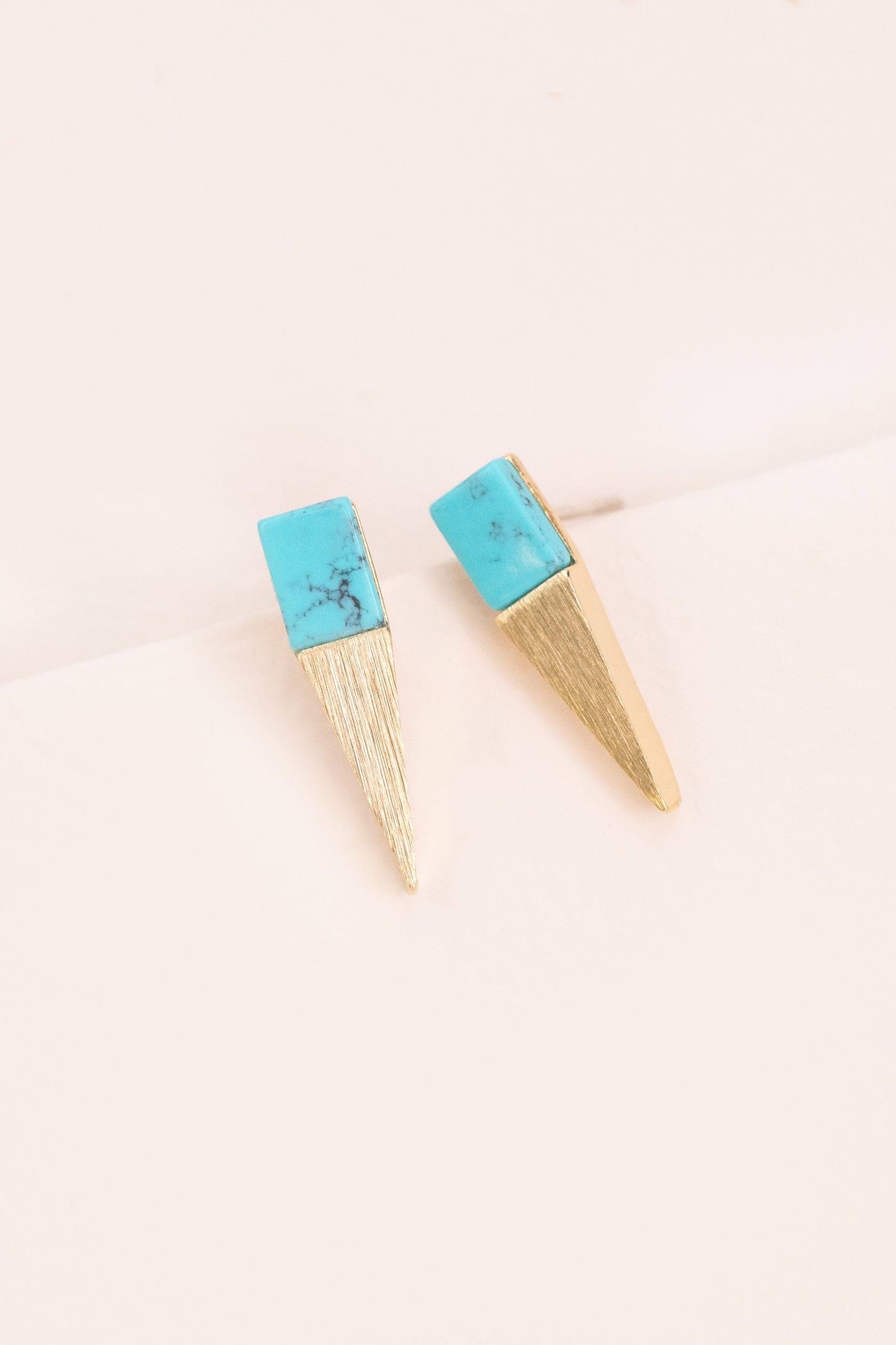 Gold & Stone Point Earrings