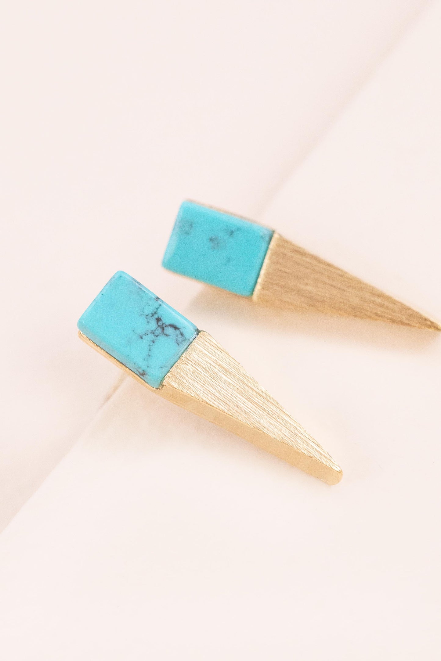 Gold & Stone Point Earrings