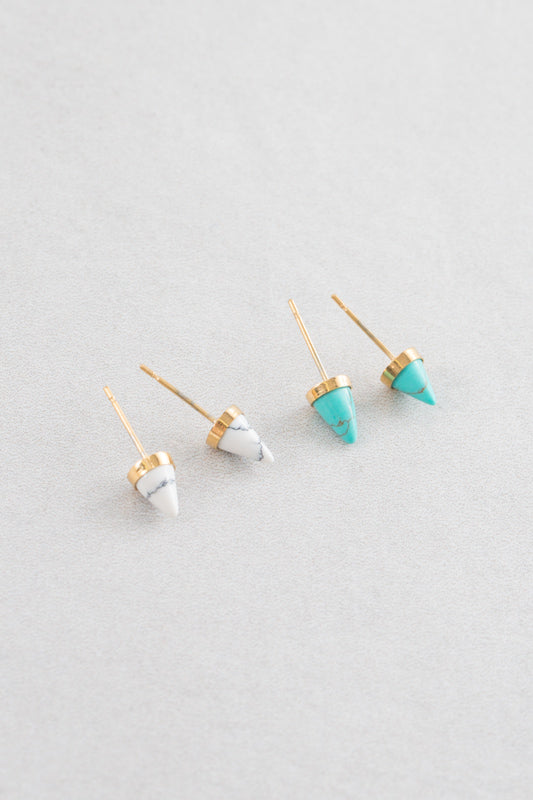 Spike Stone Earrings | Gold (14K)