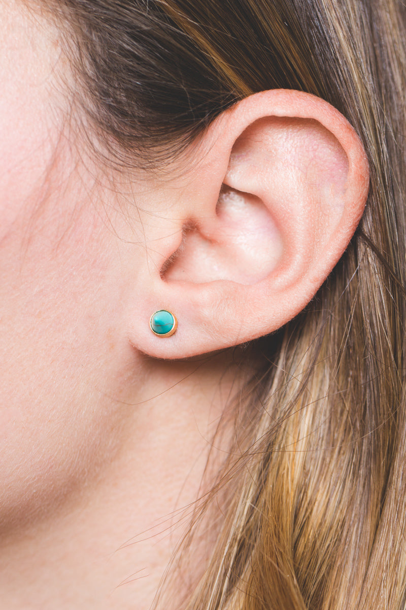 Spike Stone Earrings | Gold (14K)
