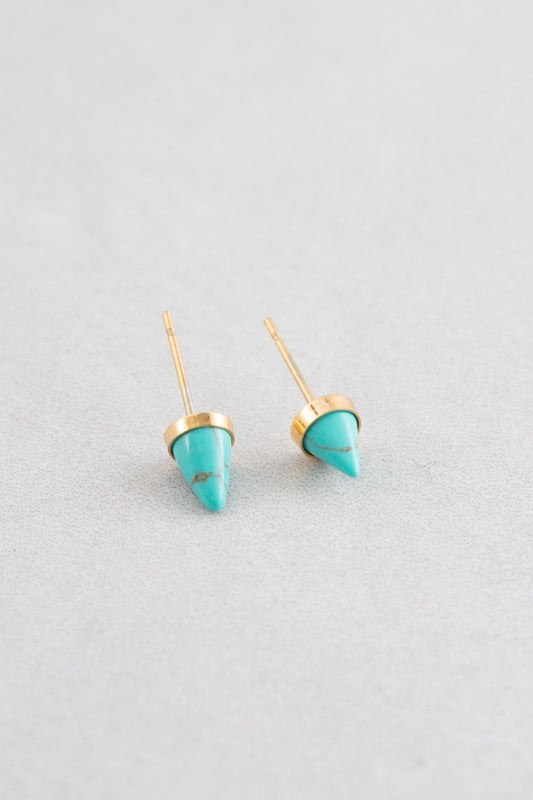 Spike Stone Earrings | Gold (14K)