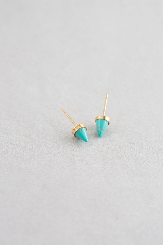 Spike Stone Earrings | Gold (14K)