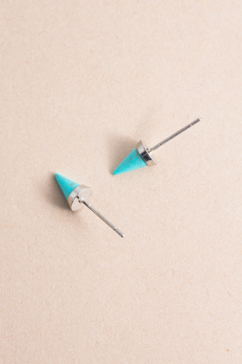 Spike Stone Earrings | Turquoise Silver