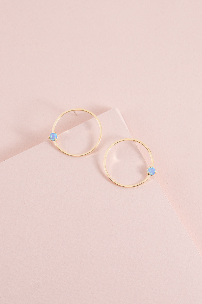 Pixum Orbit Stone Earrings | Blue
