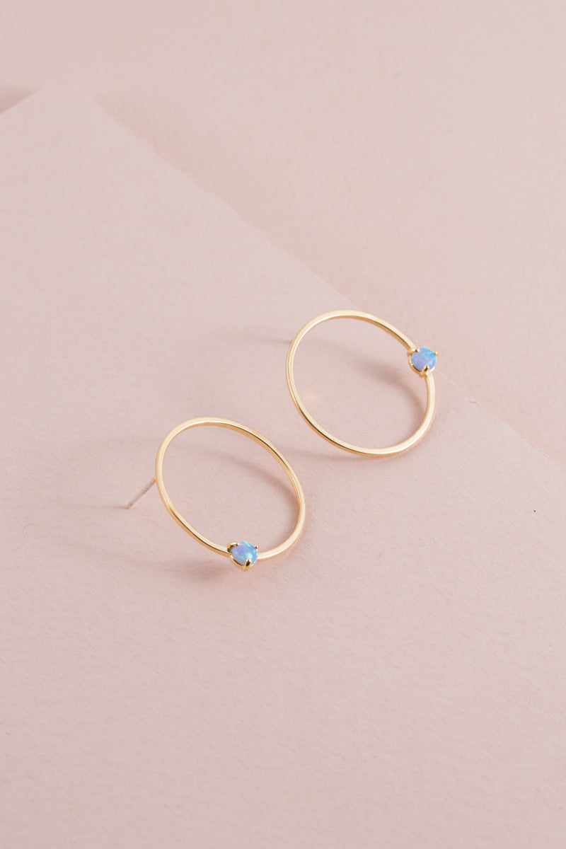 Pixum Orbit Stone Earrings | Blue