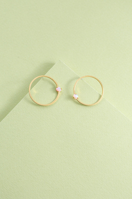 Pixum Orbit Stone Earrings | Pink