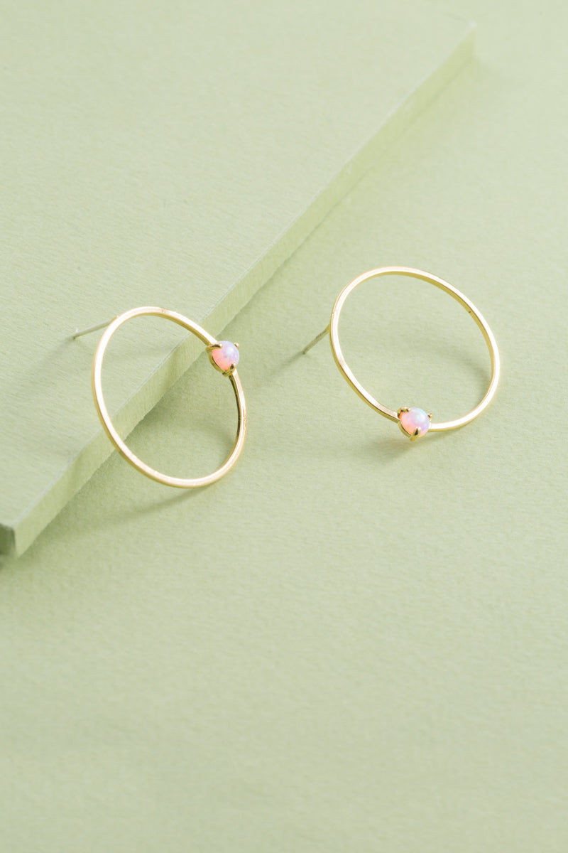Pixum Orbit Stone Earrings | Pink