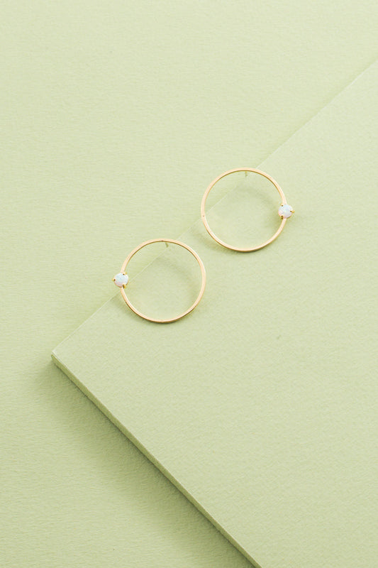 Pixum Orbit Stone Earrings | White