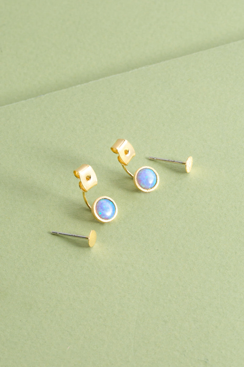 Pixum Dot Stone Ear Jacket Earrings | Blue