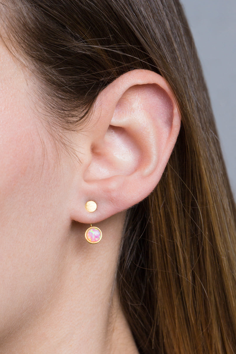 Pixum Dot Stone Ear Jacket Earrings | Pink