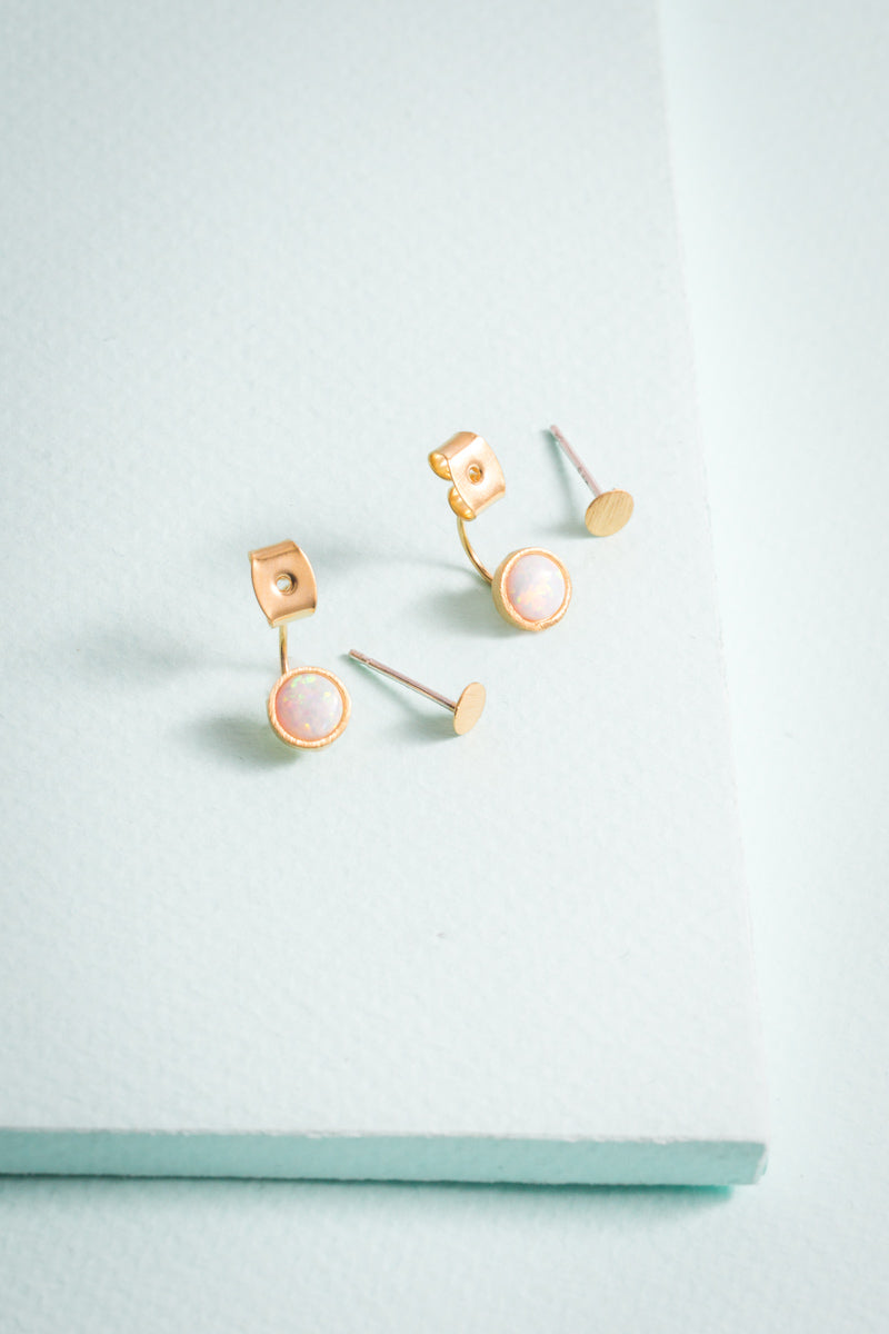 Pixum Dot Stone Ear Jacket Earrings | White