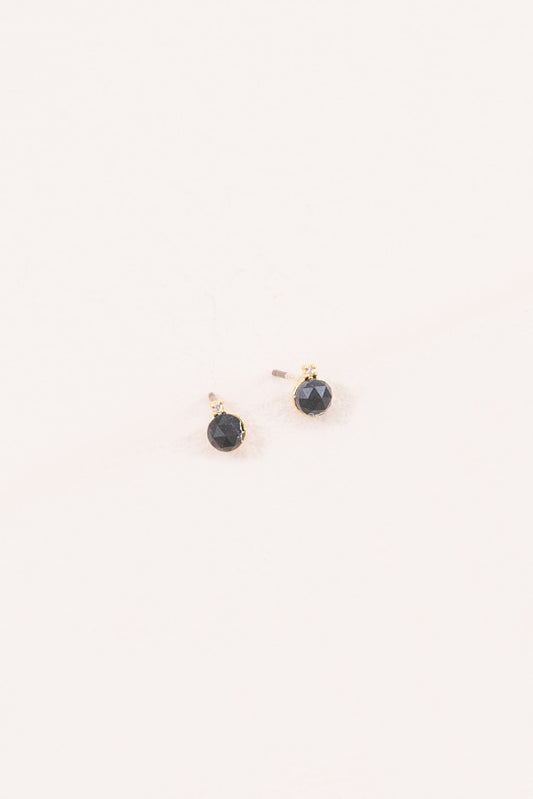 Perfect Duo Stone Earrings | Black