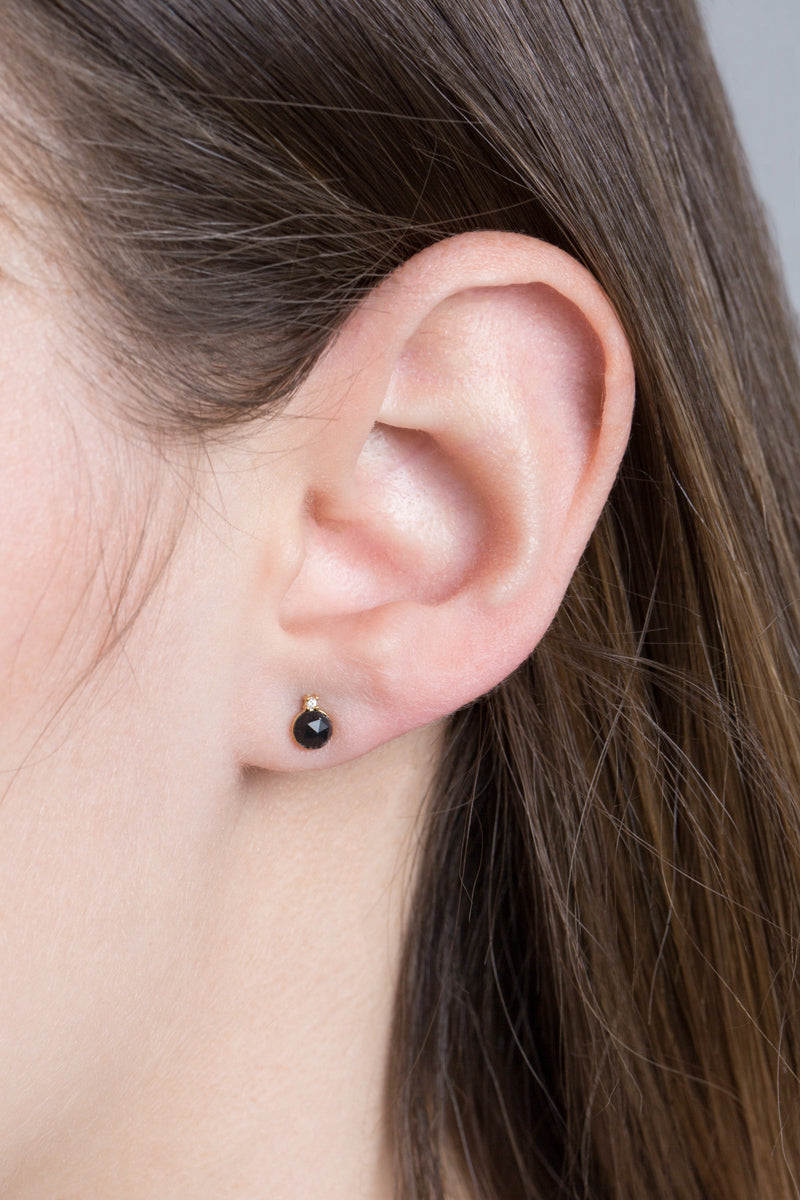 Perfect Duo Stone Earrings | Black