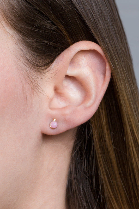 Perfect Duo Stone Earrings | Rose