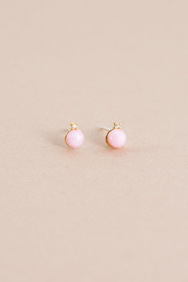 Perfect Duo Stone Earrings | Rose