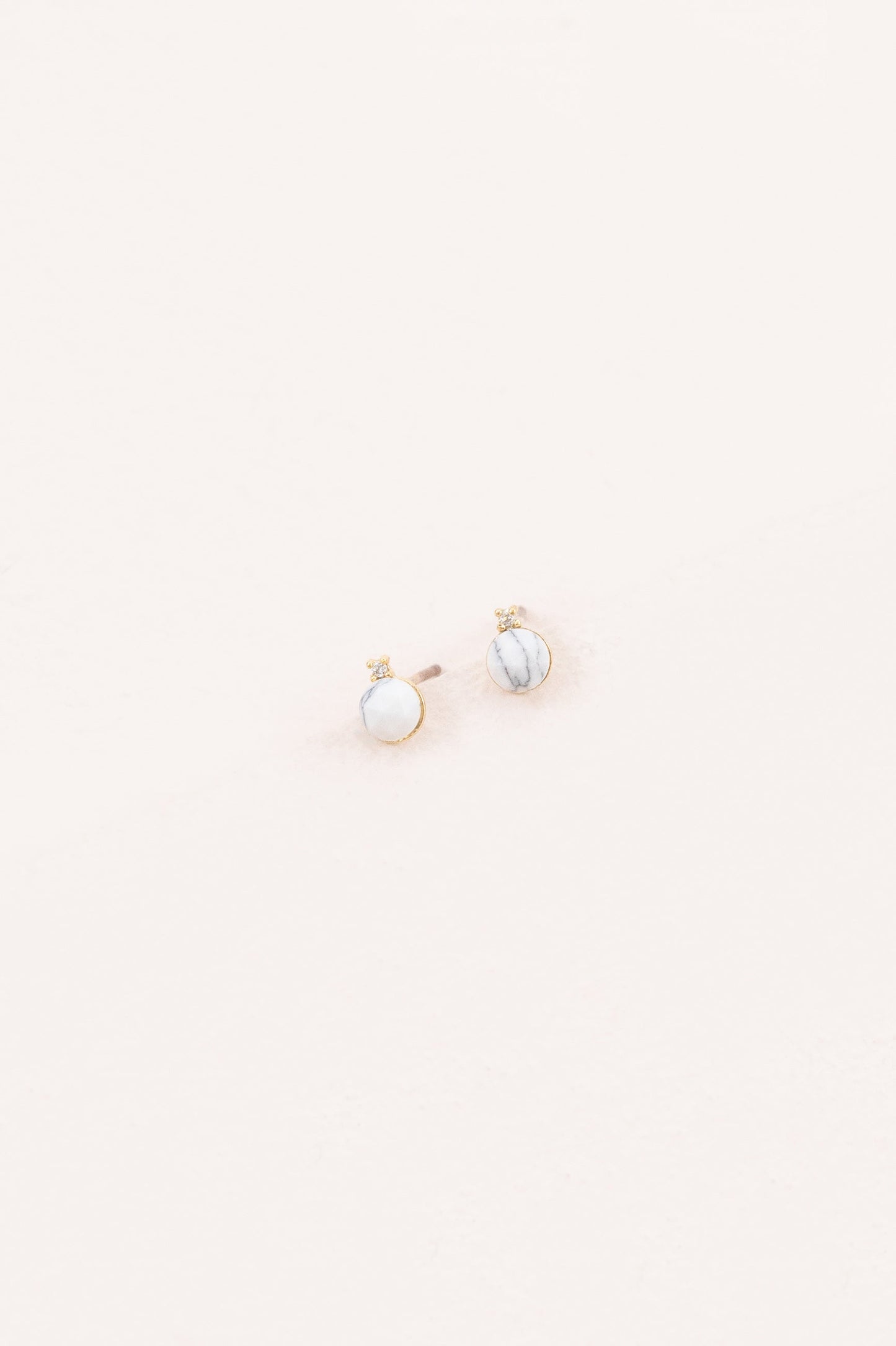 Perfect Duo Stone Earrings | White