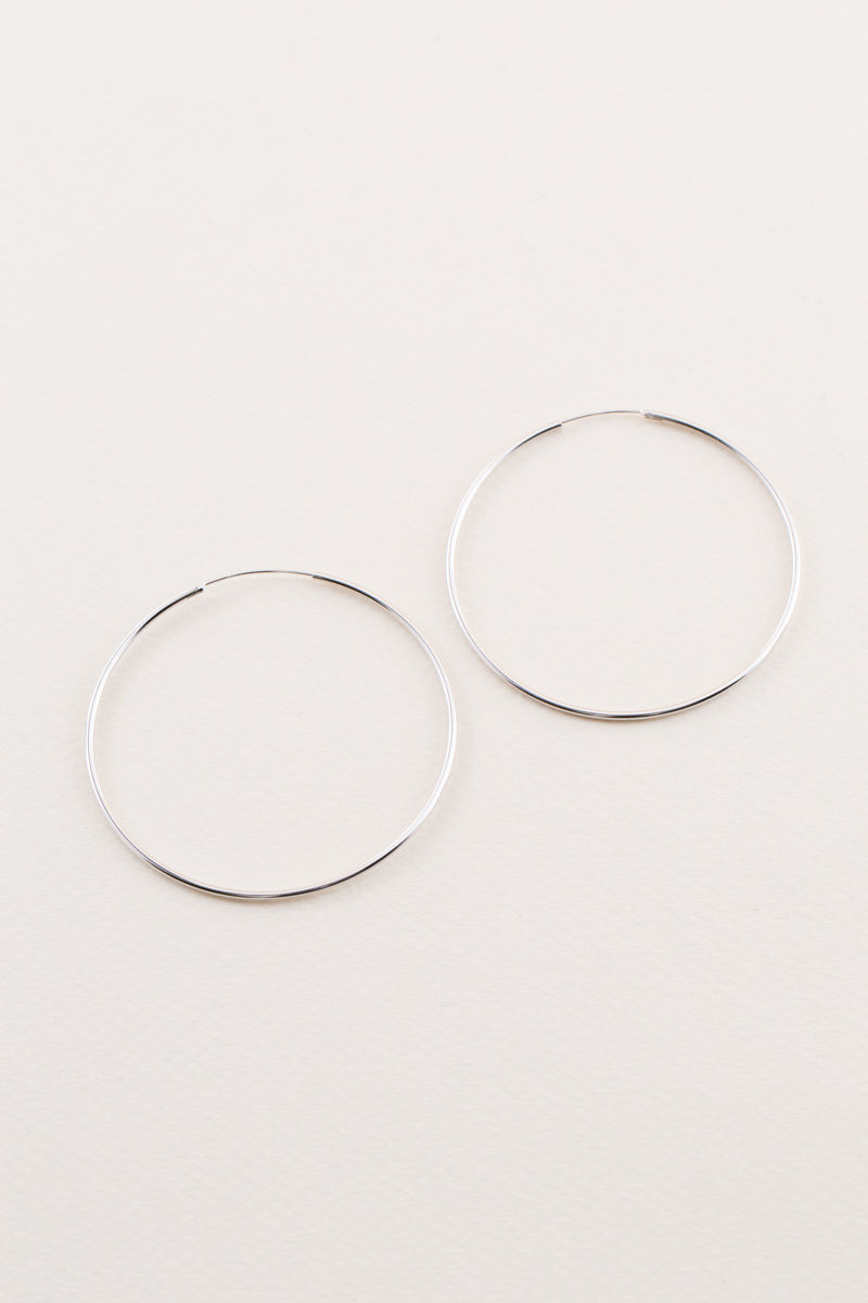 Thin Hoop Earrings | Silver