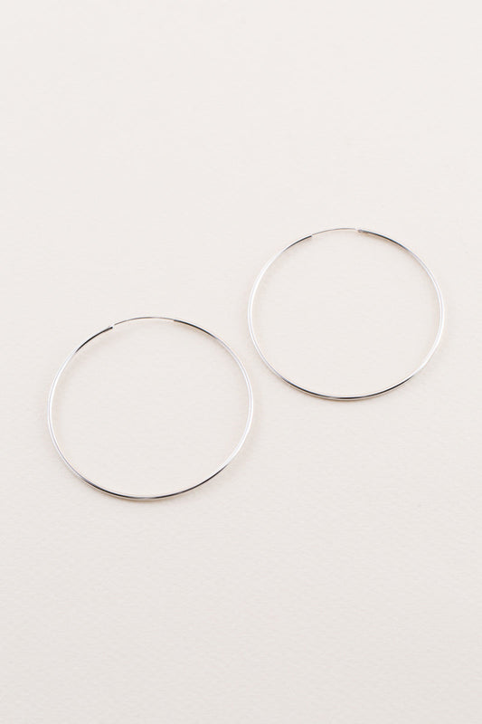 Thin Hoop Earrings | Silver