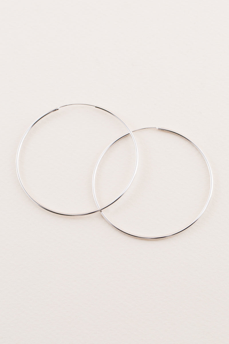 Thin Hoop Earrings | Silver