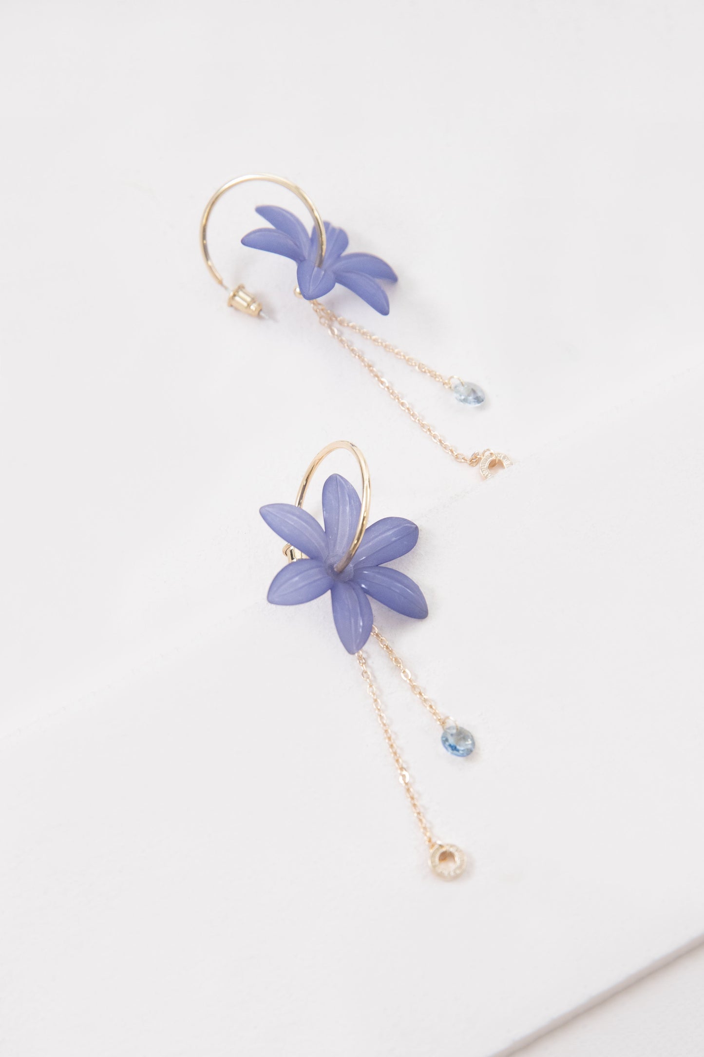 Glistening Lotus Hoop Earrings | Indigo