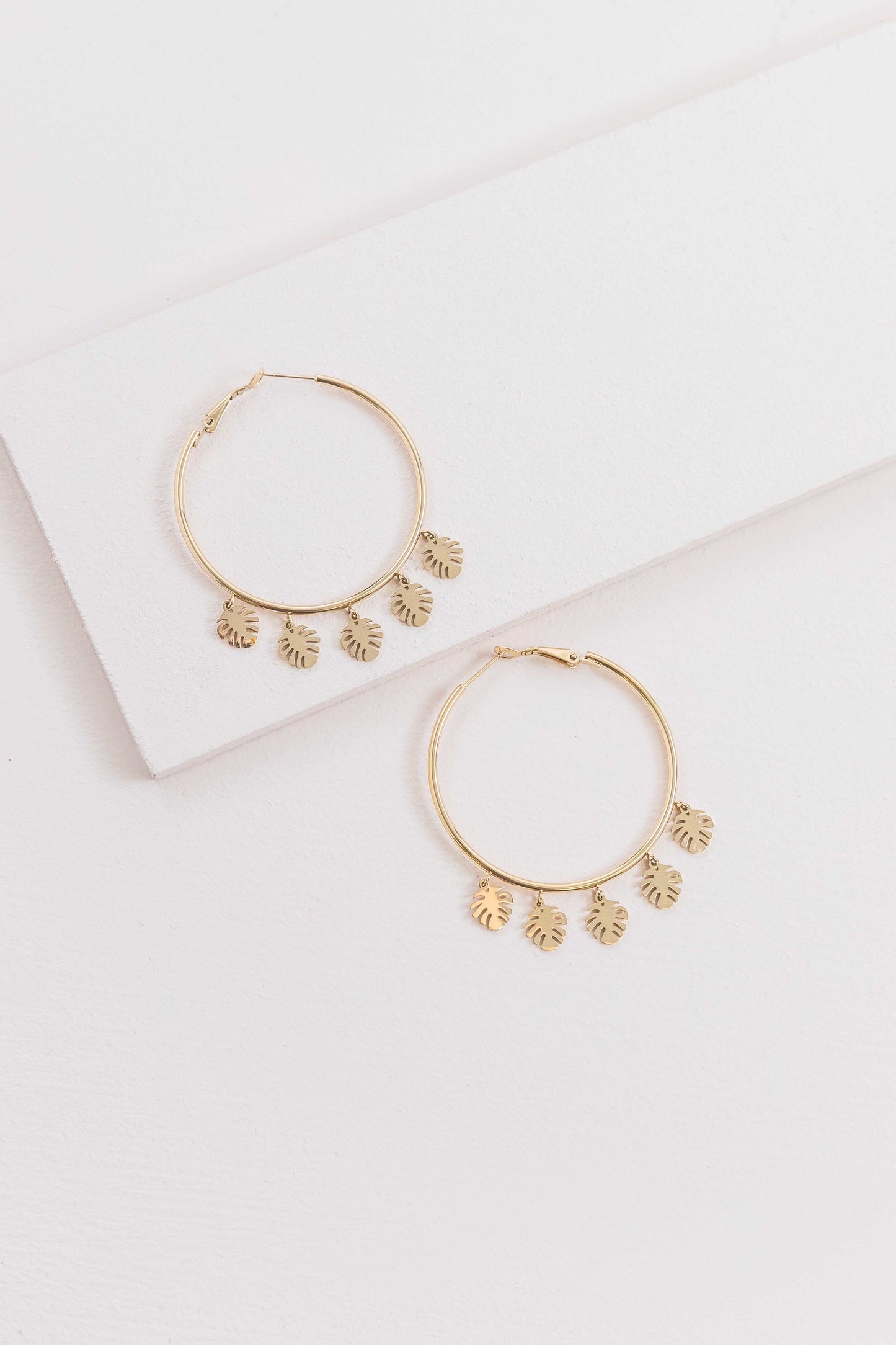 Tropical Hoop Earrings (14K)