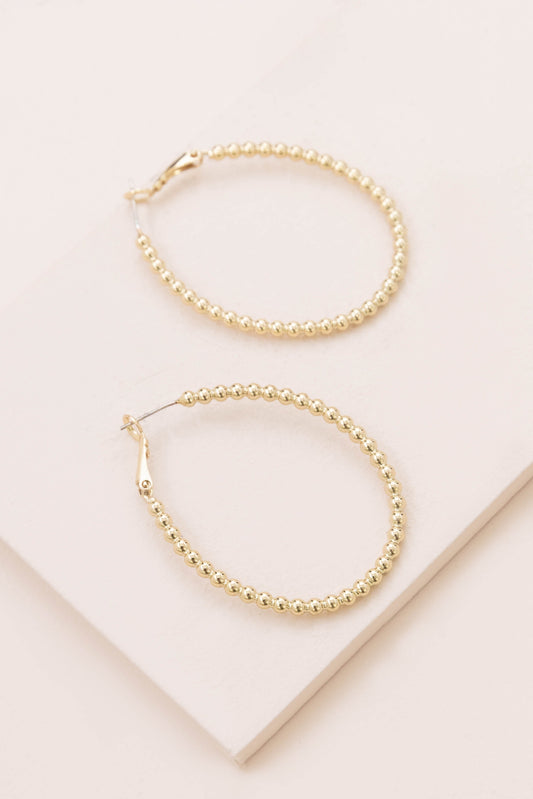 Beaded Oval Hoop Earrings
