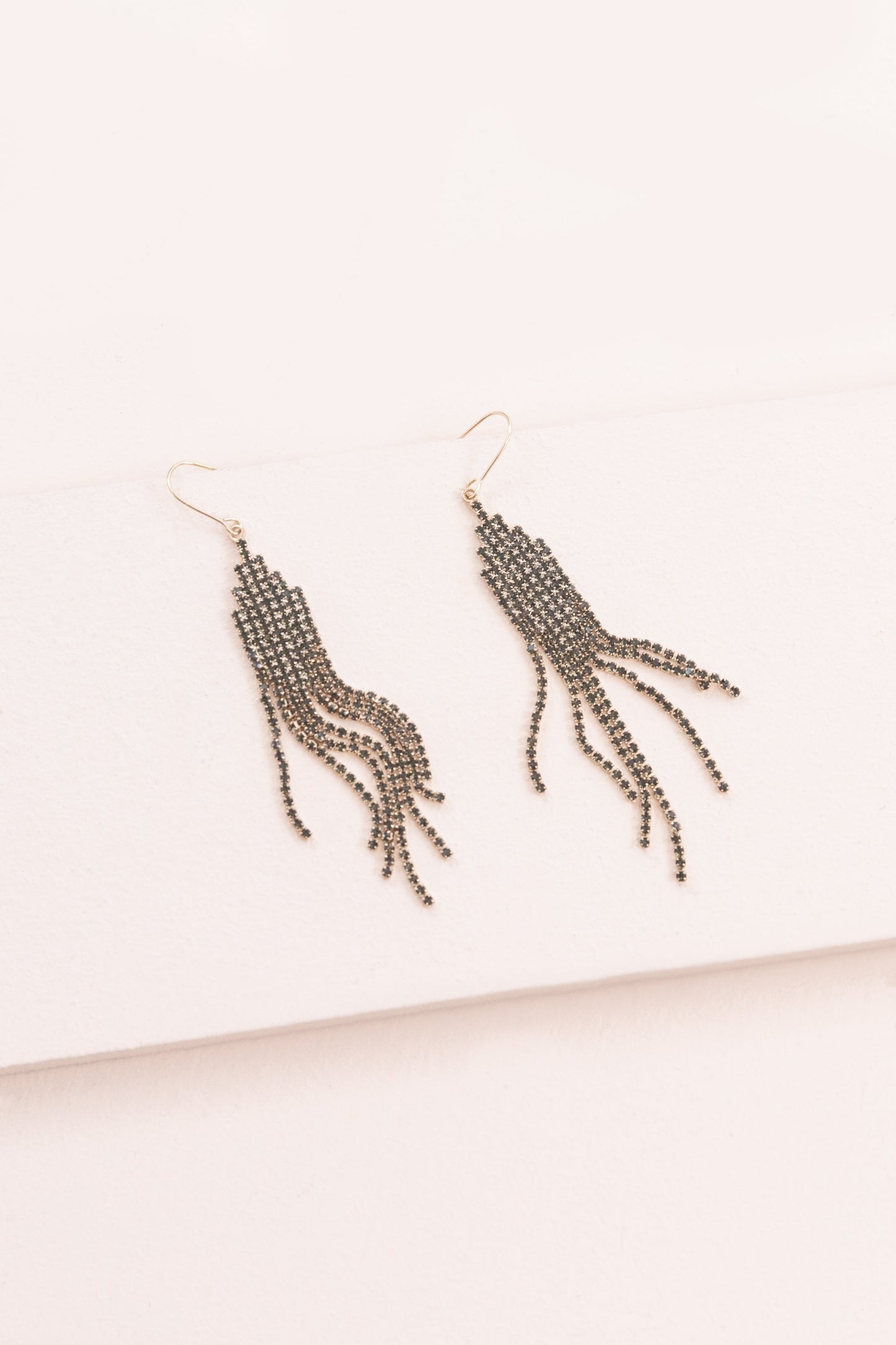 Pixel Stone Dangle Earrings (14K)