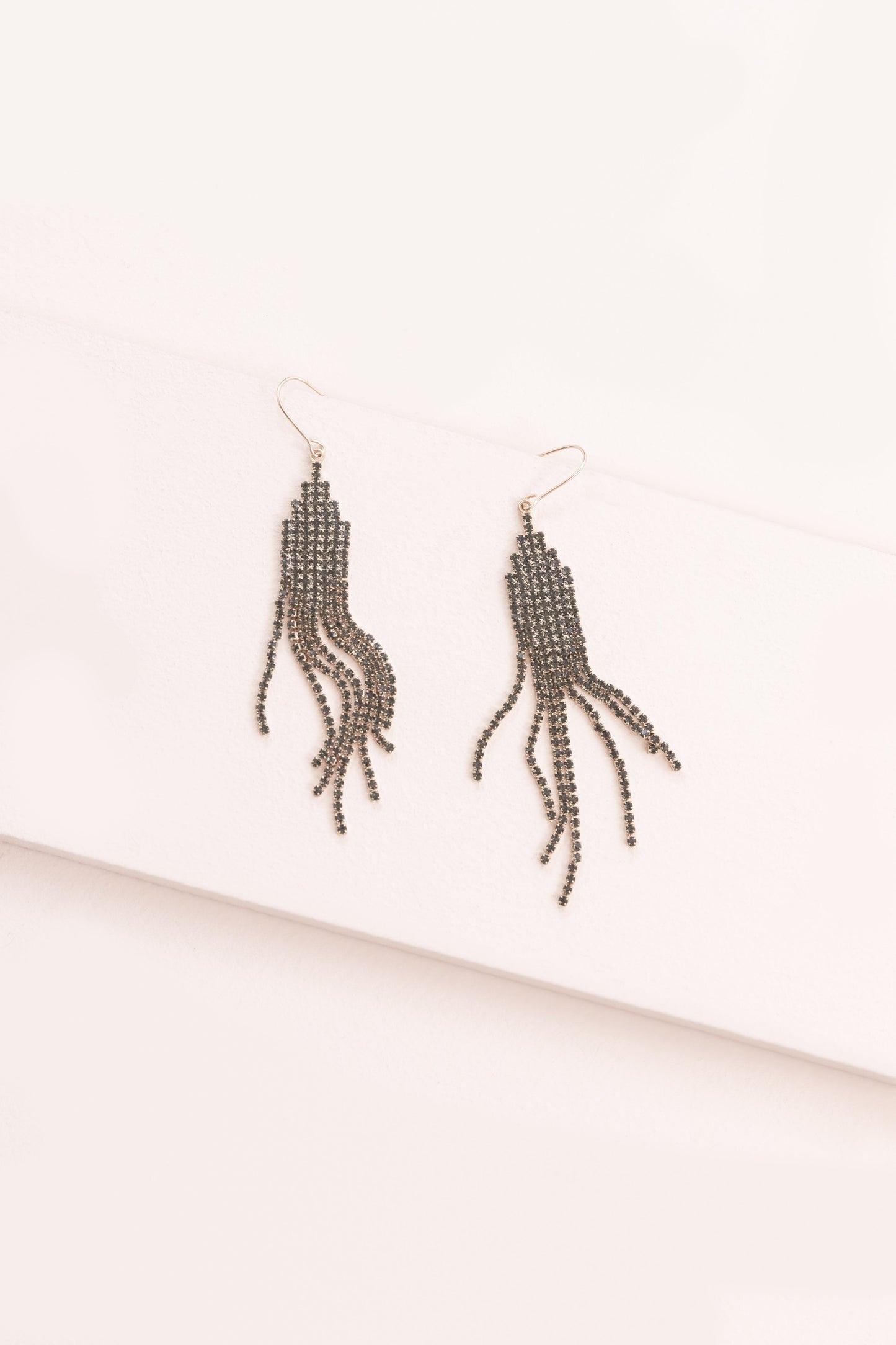 Pixel Stone Dangle Earrings (14K)
