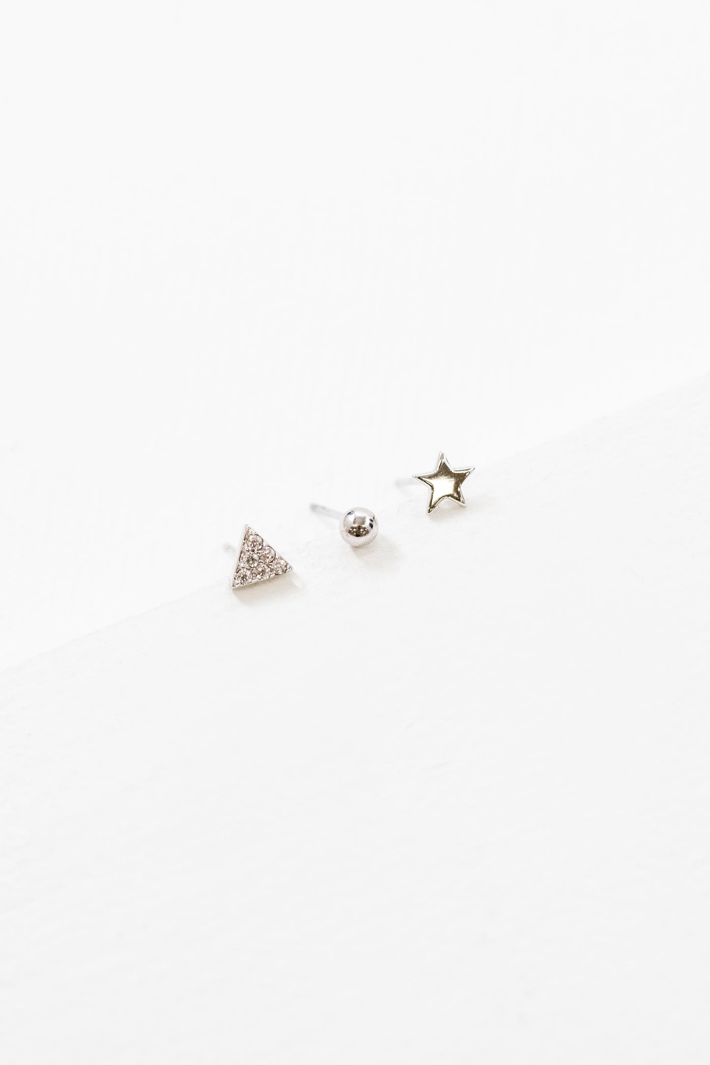 Triple Earring Set | Silver Tri Star