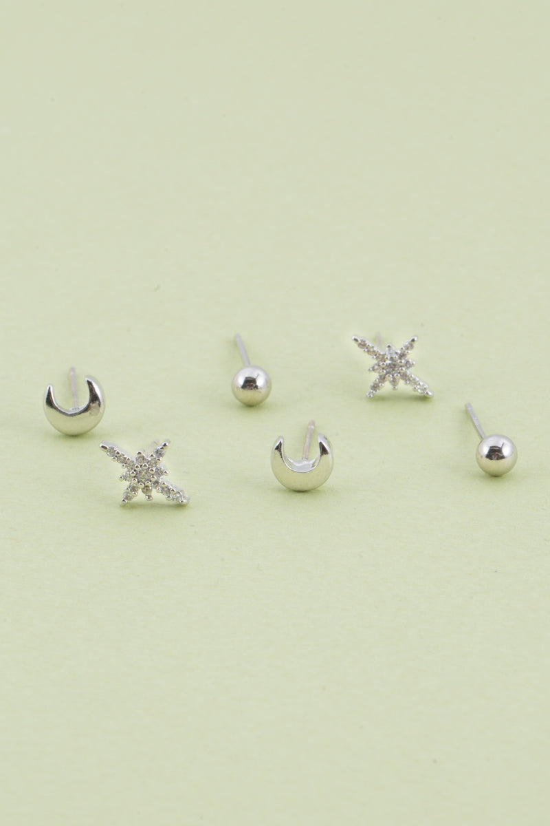 Tinker Star Set Earrings | Silver
