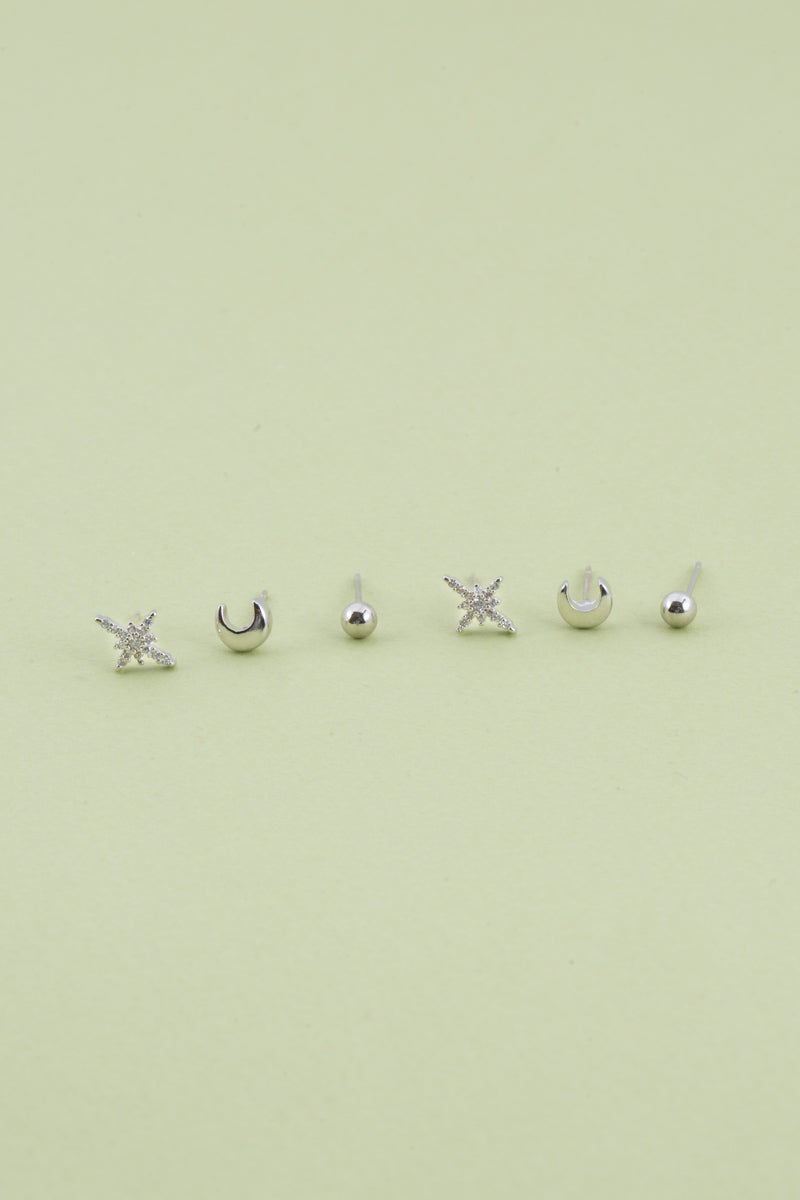 Tinker Star Set Earrings | Silver