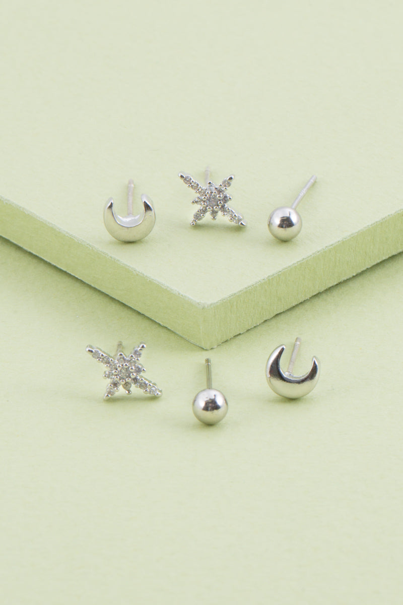 Tinker Star Set Earrings | Silver