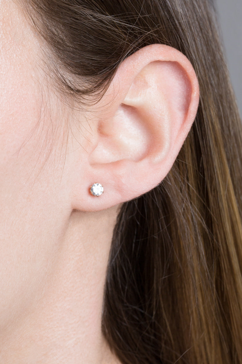 Lorali Pearl Stone Earring Set | Rose Gold