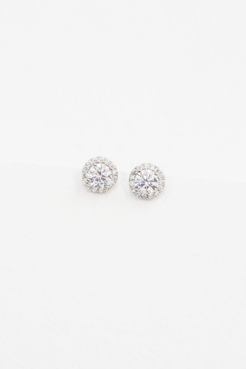 True Affection Halo Stud Earrings (sterl).