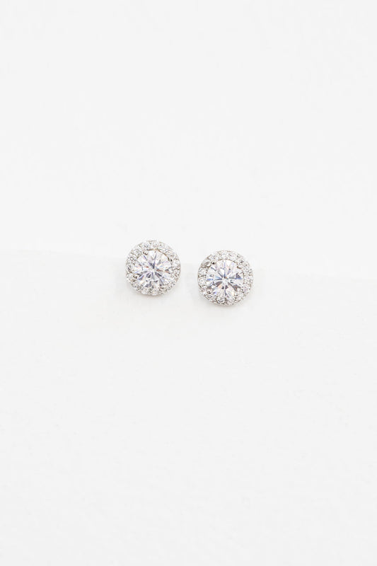 True Affection Halo Stud Earrings (sterl).