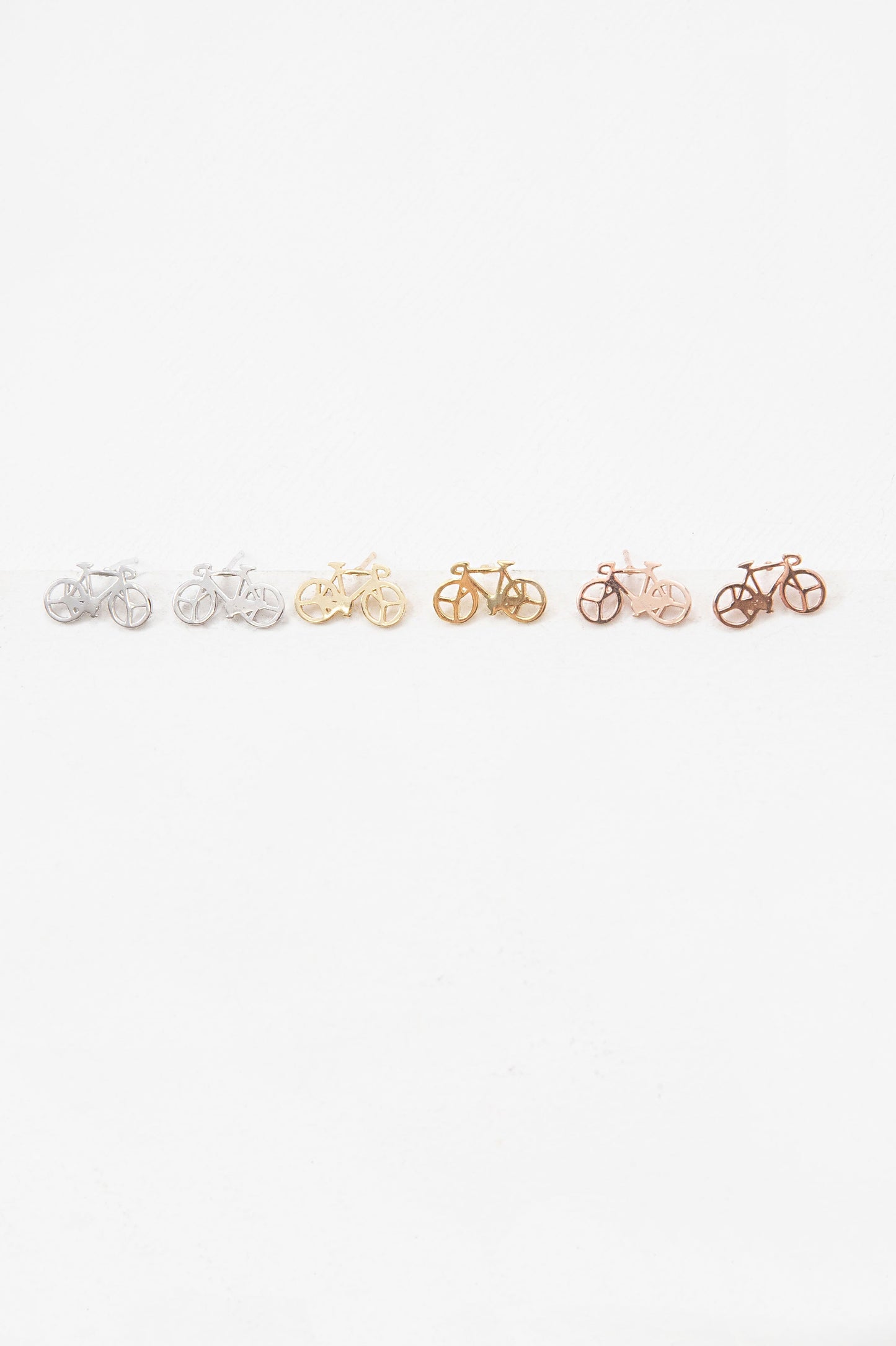 Bicycle Earrings (18K Rose & 24K Gold)